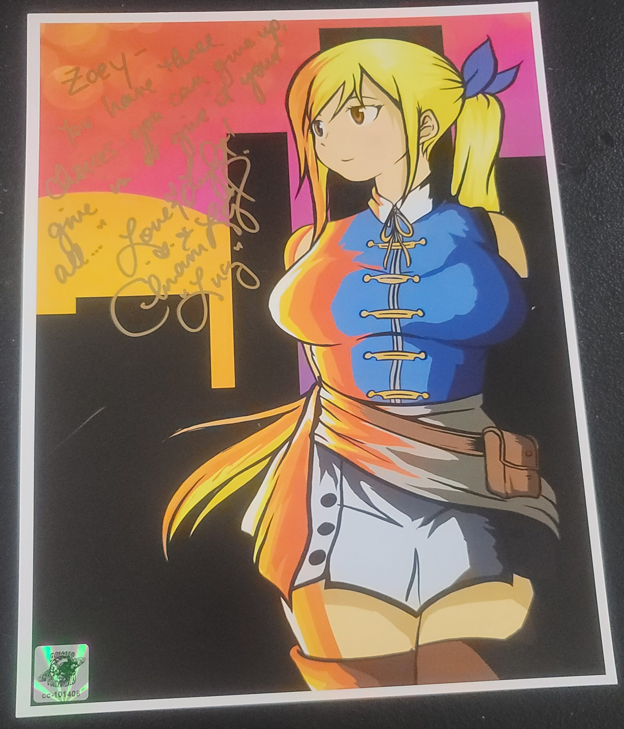 Fan Art – Fairy Tail – Lucy Heartfilia (signed) – Cosmic Collectibles